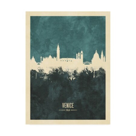 Michael Tompsett 'Venice Italy Skyline Teal' Canvas Art,24x32